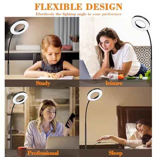 LED Floor Lamp,Tall Standing Floor Lamps,Adjustable Gooseneck ReadingReading Light, no Remote Control Required, Minimalist Style for Bedroom Office Living Room