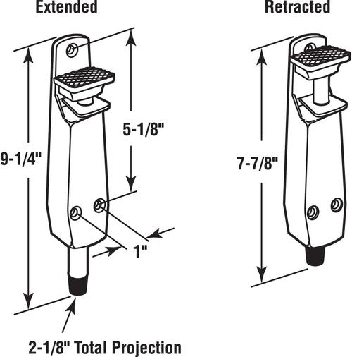 Pacific Doorware Heavy Duty Spring Loaded Step Down Push On Door Holder/Stopper (2, Duronotic)