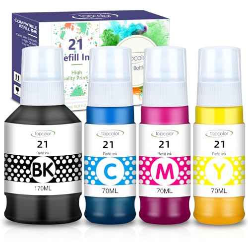 GI-21 G3270 G3260 Ink Bottles Compatible for Canon 21 GI-21 GI21 Ink Refill Bottles Set, Compatible for Canon MegaTank G3270 G3260 G3290 G3272 G4280 G4270 G2270 G2260 G1220 G1230 Printer