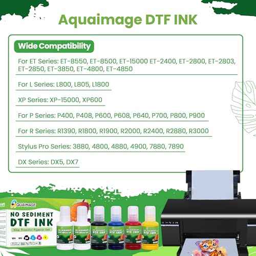 No Sediment Premium DTF Ink 900ML- DTF Transfer Ink for PET Film, Refill Ink for ET-8550 ET-8500 Printers, Heat Transfer Printing Ink Set 150mlx 6(2Wh+BKCMY)(Free ICC)
