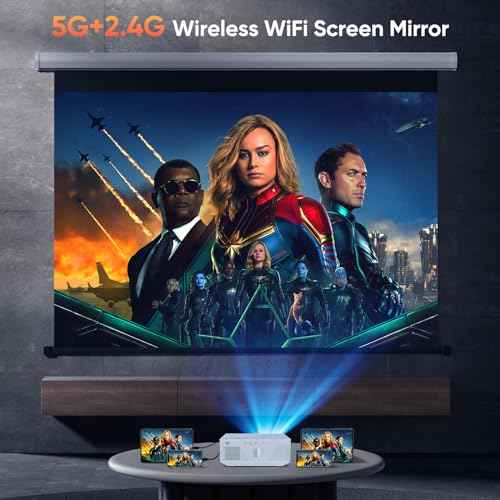 Projector with WiFi and Bluetooth,15000lumens Native Full HD 1080P Outdoor Movie Projector,Smart Projector Compatible with Android/iOS/Windows/TV Stick/HDMI/USB