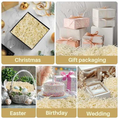 Sukh Off-white Crinkle Paper Filler - Shredded Paper, Gift Basket &
