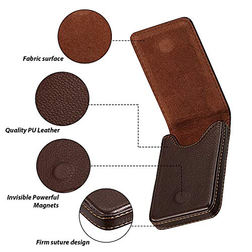 Outus Business Card Holder Wallet PU Leather 2 Pack Black & Coffee Classic