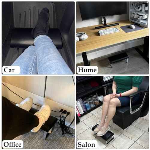 Waterproof Footrest, Upgraded High Elasticity Foot Rest Under Desk Footrest, Ergonomic Foot Rest for Under Desk at Work, Highly Supportive, No Deformation, Black