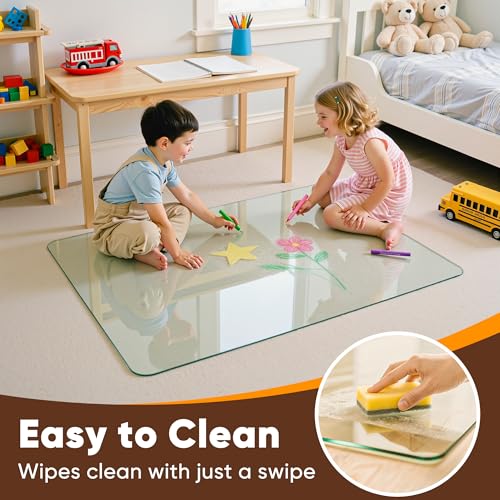 48" x 32" Carpet Chair Mats for Carpet & Hardwood - 1/6" Office Mat for Carpet, 1500lb Capacity, Scratch-Resistant, Floor Protector for Home & Office