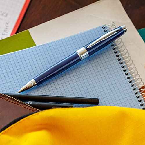 ZenZoi Blue Ballpoint Pen Set - Elegant Executive Pen for Men, Women. High End Pen Gift Box W/Luxury Pen & Premium Gel Ball Point Ink Refills. Great Smooth Writing Pen For Office Or Home