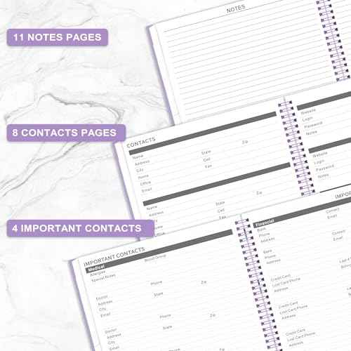 2026 Monthly Planner - 2026 Planner, 2026 Monthly Calendar, JAN 2026 - DEC 2026, 12-Month with Tabs, Pocket, Label, 9" * 11", Purple Cover