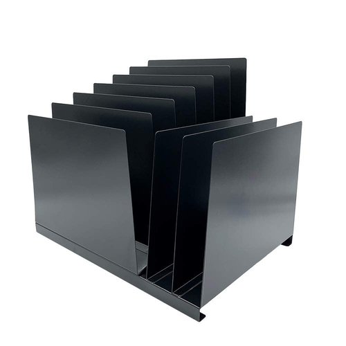 Huron Desktop File Binder Organizer Storage, Combination Vertical 3/Slant 6 Slot Tray, Black Steel