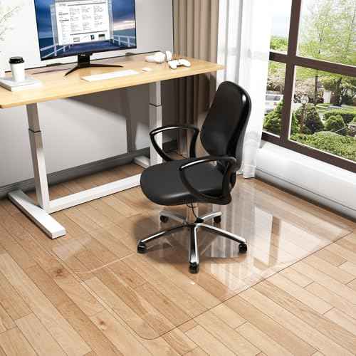 Warmstar Clear Office Chair Mat for Hardwood Floor,36"x55" Plastic Floor Mat Clear Rolling Mat for Office Chair No Curling,Heavy Duty Clear Desk Chair Mat Wood Tile Floor Mat for Office & Home