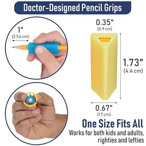 The Classics 12-Pack Triangle Pencil Grips, Assorted Bright Colors, 1.75-Inch Long (TPG-16212)