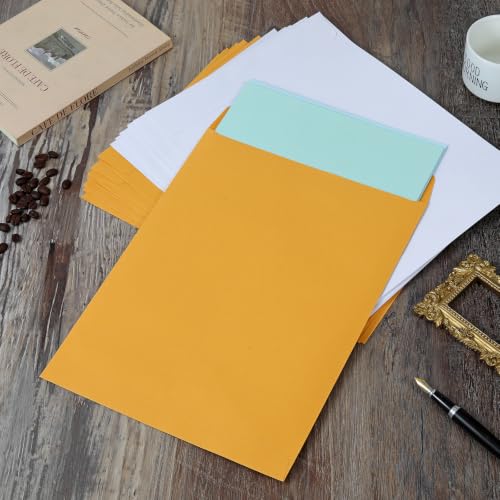 Yellow & Black Manila Envelopes 9x12 Inches, 20 Pack Self-Seal Catalog Mailers