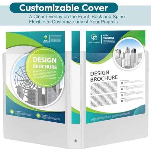1-inch 3-Ring Binders, 1'' Round Rings Binder, US Letter Size 8.5 x 11'', 200 Sheet Capacity, ClearVue Presentation View, Non-Stick, White (1)