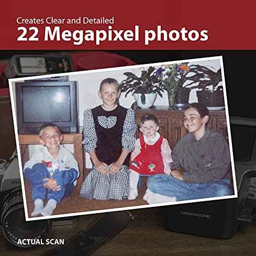 Magnasonic All-in-One 24MP Film Scanner with Large 5" Display & HDMI, Converts 35mm/126/110/Super 8 Film & 135/126/110 Slides into Digital Photos, Built-in Memory (FS71)