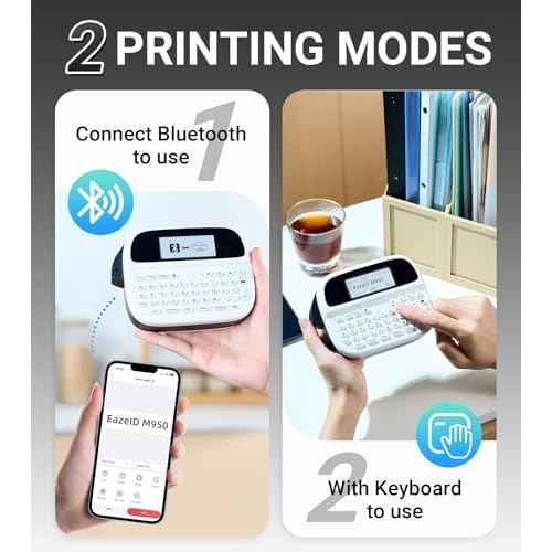 Handheld Label Maker Waterproof-Labels, Bluetooth Labeler for Kids School Items, Labeling Machine with Backlit LCD, QWERTY Keyboard & APP Connectivity for Teachers Gift, Home & Office Organization