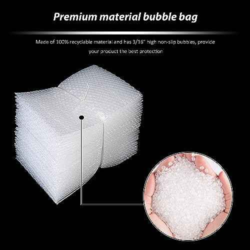 50 Pcs Bubble Pouch Wraps, 6''x8'' Clear Bubble Out Bags for Packing, Double Walled Cushioning Bags for Shipping, Storage and Moving(Not Self-Seal)