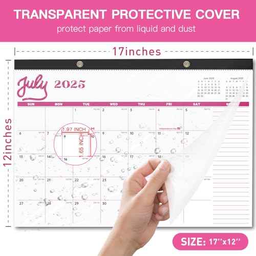 Desk Calendar 2026 , JXAVO Wall Calendar 2025-2026 Large Size 17" X 12" Covers July 2025 - December 2026, Pink Cute Desktop Monthly Calendar for Home Classroom School or Teacher Gifts & Office Supplies