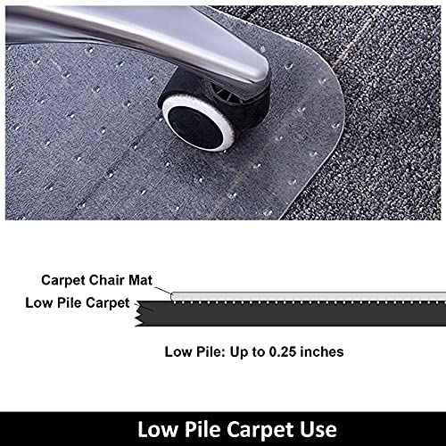 AiBOB Chair Mat for Low Pile Carpet Floors, Flat Without Curling, 40 X 51 in, Office Carpeted Floor Mats for Computer Chairs Desk