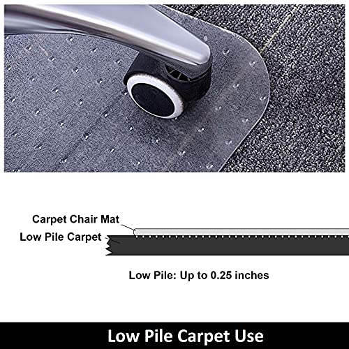 AiBOB Chair Mat for Low Pile Carpet Floors, Flat Without Curling, 60 X 46 in, Office Carpeted Floor Mats for Computer Chairs Desk
