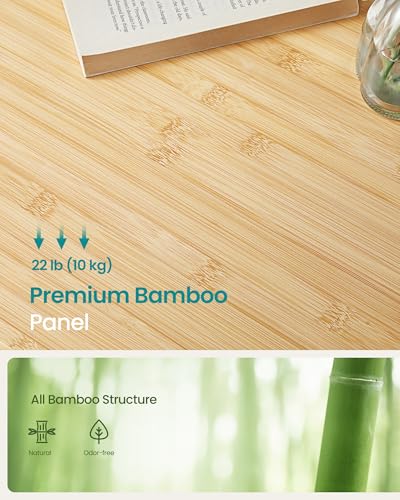 SONGMICS Light Bamboo Bed Laptop Desk, Adjustable Height & Tilt, 13.7"x21.8"