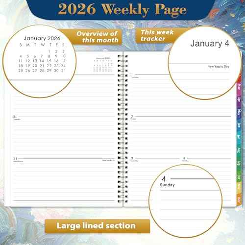 2026 Planner - Planner 2026 Weekly and Monthly from January to December, 9" x 11", 2026 Weekly Monthly Planner with Inner Pocket, Colorful Coated Tabs