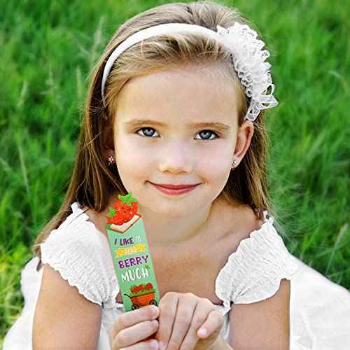 Eersida 30 Pieces Scratch and Sniff Scented Bookmarks Kids Fruit Food Theme Sayings Bookmarks Sayings Assorted Cute Scented Gifts for Students Teens Food Lovers, 10 Styles