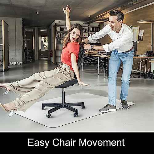 Kuyal Chair Mat for Hardwood Floor,46 x 60 inches Rectangle Desk Durable Wood/Tile Protection Mat for Rolling Chairs, Non-Studded Bottom