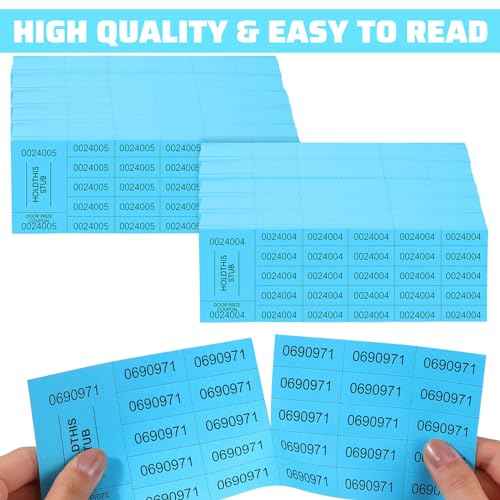 Kosiz 1600 Sheets Raffle Ticket Sheets Blue Chinese Auction Tickets with 25 Bid Numbers Per for Fundraising Basket Silent Auction Activity Fundraiser Prizes Church Events
