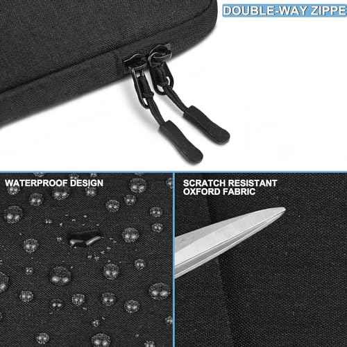 Laptop Sleeve Case 13.3 inch, Shockproof Protective Computer Cover with Accessories Pocket, Portable Laptop Bag Compatible with MacBook Air/Pro 13-13.3 inch, Compatible for MacBook Pro 14 inch, Black