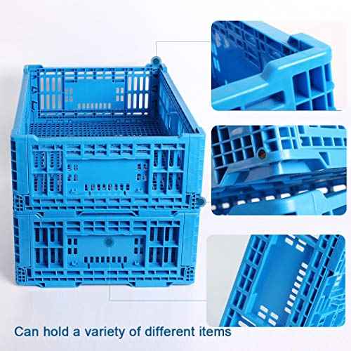 Collapsible Storage Bin Containe£¬43 Liter Transfer box,crate Transit storage of various items (23.6" L x 15.7" W x 7.1" H)