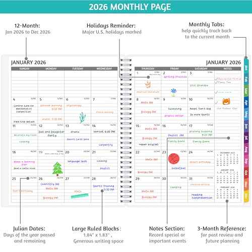 2026 Appointment Book - January - December 2026, Appointment Planner with Weekly £¦ Monthly Spread, 8.5'' x 10.5'', Large, 15 Minute Increments, 2026 Daily Planner with Pockets, Tabs, Flexible Cover