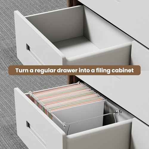 SUNEE Hanging File Folder Frame, Letter Size Files Holder Bars,17.5 Inches, Set of 2