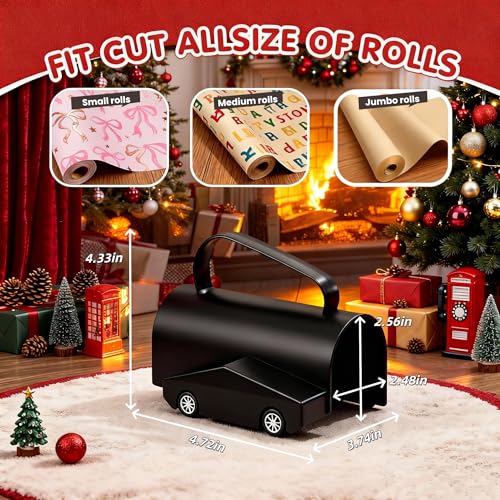 HSRBO Paper Cutter for Gift Wrap, Universal Roll Fit, 4 Blades, Easy Use