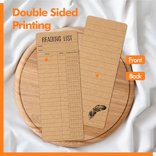 Gethelud Reading List Bookmarks Kraft Set - 110 Bulk Bookmarks for Book Lovers, Students & Teachers, Back-to-School Gifts