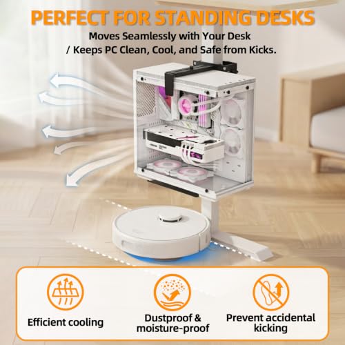 Under Desk PC Mount Clamp-On for Standing Desk Legs, 44 lb Capacity