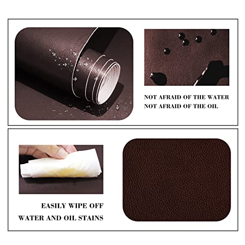 Leather Repair Patch, 35X79 Inch Self Adhesive Leather Repair, Large Vinyl Patch Tape for Couches, Furniture, Car Seats, Cabinets, Wall, Handbags £¨Brown, 35X79 Inch£©