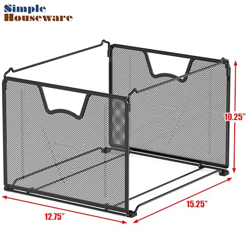 Simple Houseware Mesh Hanging File Folder Organizer Black - 1 Pack