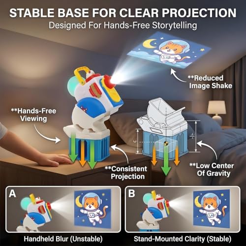 Adjustable Projector Stand for Little Tikes Story Dream Machine with Wall Ceiling Mount & Storage