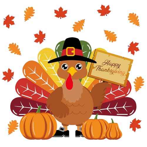 Turkey Bulletin Board Decoration Set Thanksgiving Turkey Crafts Kits DIY Printed Paper Turkey Cutouts Thanksgiving Decor for Home Party Decoration School Activities 30 Inch Tall - 34Pieces