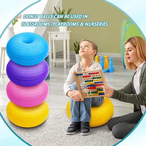 Lewtemi 4 Pcs Flexible Classroom Seating Donut Chairs, Bright Color, 20'' - Variation Fresh Color / 4