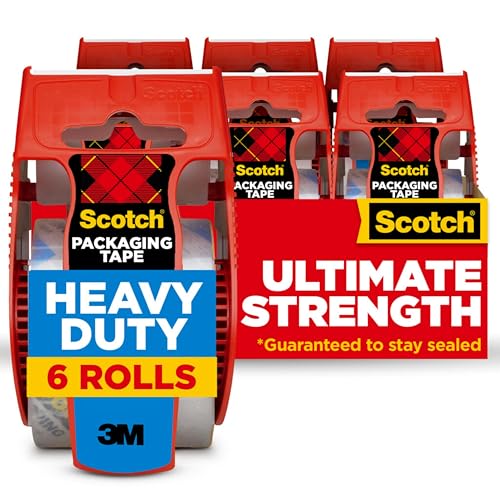 Scotch Heavy Duty Packing Tape - 6 Rolls, 1.88 in x 800 in, Industrial Strength