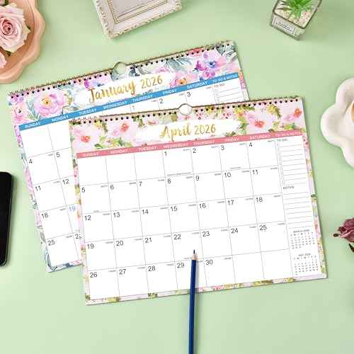 2026 Wall Calendar - January 2026 - December 2026, Calendar 2026, 14.7" x 11.5", 12 Months 2026 Calendar, Spiral Bound, Thick Paper