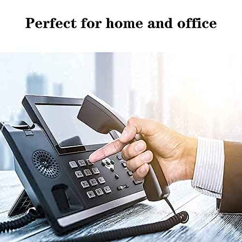 5 Pack Phone Cord Landline8Ft Uncoiled / 1.4Ft Coiled Landline Phone Handset Cable RJ9 4P4C Telephone Accessory- Black