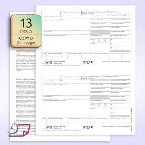 NextDayLabels - W2 Forms for 2025, 4 Part Tax Forms, Laser Ink/Jet Forms for QuickBooks and Accounting Software (Set of 25 with Self Seal Envelopes)