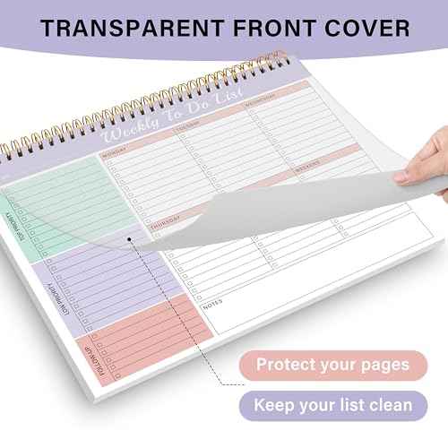 Weekly To Do List Notepad with 52 Undated Sheets£¨8.5"¡¿11"£©- Weekly Desk Planner Pad with Spiral Binding for Women & Man, Office, School and Home Personal Organizer
