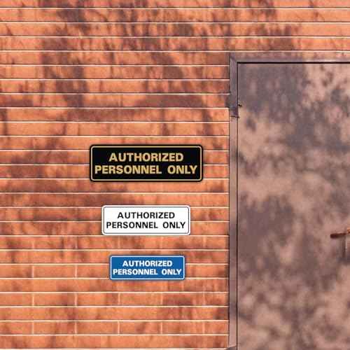 Standard AUTHORIZED PERSONNEL ONLY Wall or Door Sign - Secure Access Control - Easy Installation - Silver - Medium (5 Pack)
