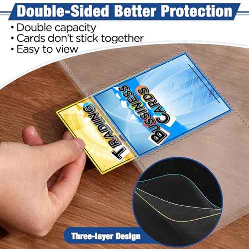 648 Pockets Double Side Trading Card Sleeves, Fabmaker 9 Pocket Card Sleeves Binder Sheets for 3 Ring Binder, Long-Lasting Trading Cards Binder Sleeves Fit for MTG, Baseball, Game, Business Cards