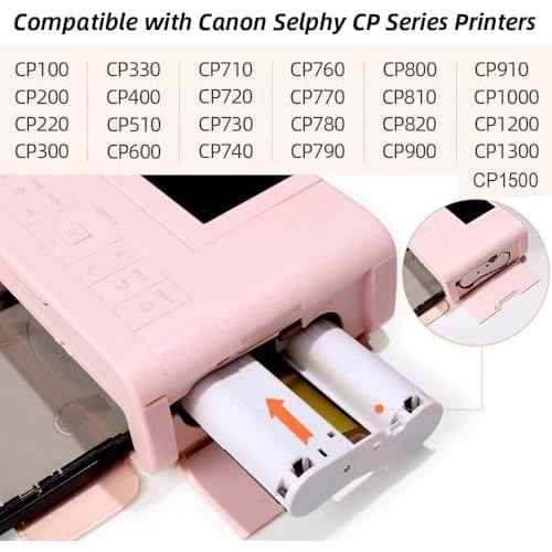 Replace for Canon Selphy CP1200 CP1300 Photo Paper and Ink, KP-108IN for CP1500 CP910 CP900 Photo Printer, 3 Color Ink Toners & 108 (4"x6") Glossy Photo Paper Set