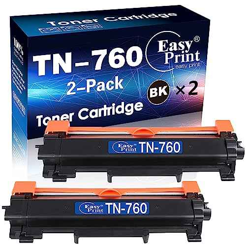 EASY PRINT EASY PRINT Compatible Toner Cartridge Replacement for Brother TN-760, Black, 2 Pack