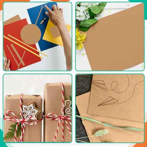 40 Sheets Brown Kraft Cardstock 8.5 x 11 Inch Thick Paper, Brown Smooth Card Stock Heavyweight Printer Paper for Invitations, Scrapbooks, Art, Crafts, DIY Cards