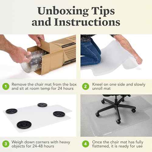 HON Office Chair Mat for Carpet, Computer Desk Chair Mat for Carpeted Floors, Easy Glide in Office or Home with Extended Lip (36¡± x 48¡±)